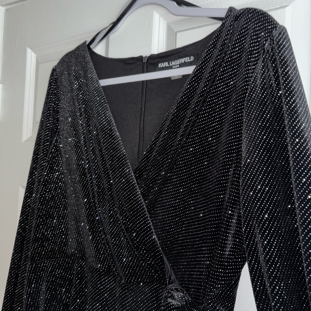 Karl Lagerfeld Black Wrap Dress - Picture 3 of 5